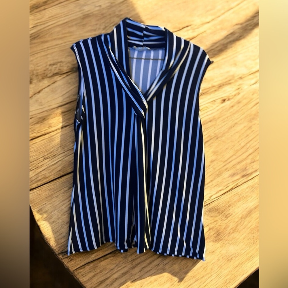 Striped Blue Sleeveless Top